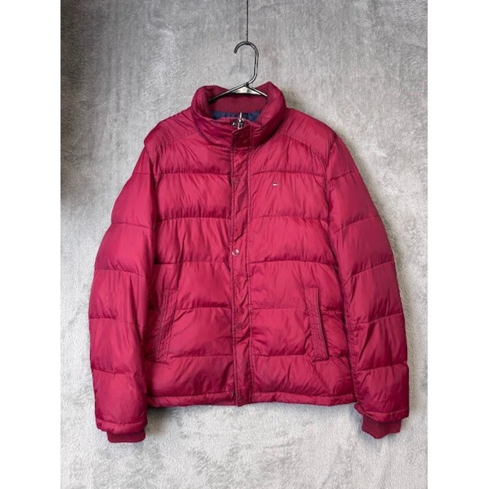 Tommy Hilfiger Puffer‎ Jacket Mens L Red Full Zip Quilted Lightweight Coat - Picture 4 of 12